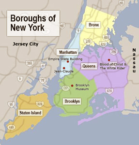 map of New York City with points of interest